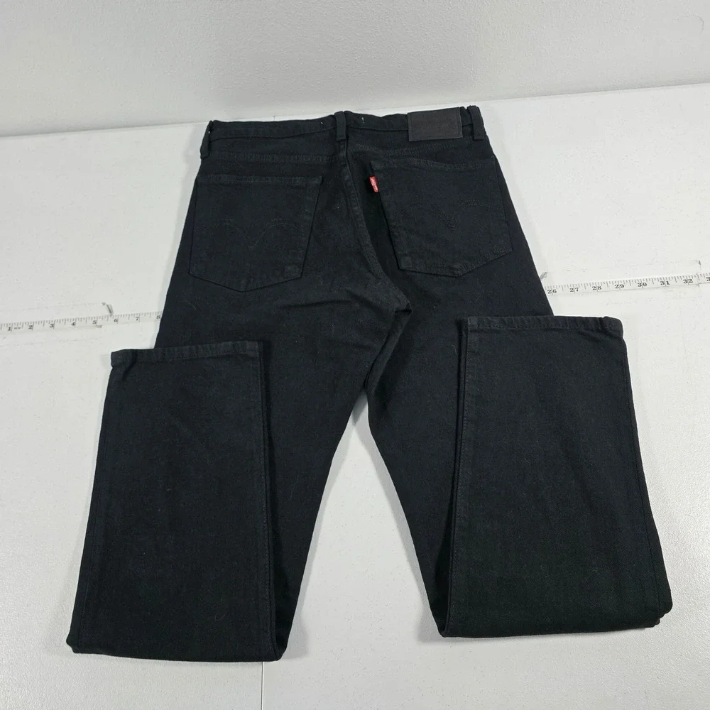 Levis Wedgie‎ Straight Jeans Womens 26 Black High Rise Button Fly Denim 5044